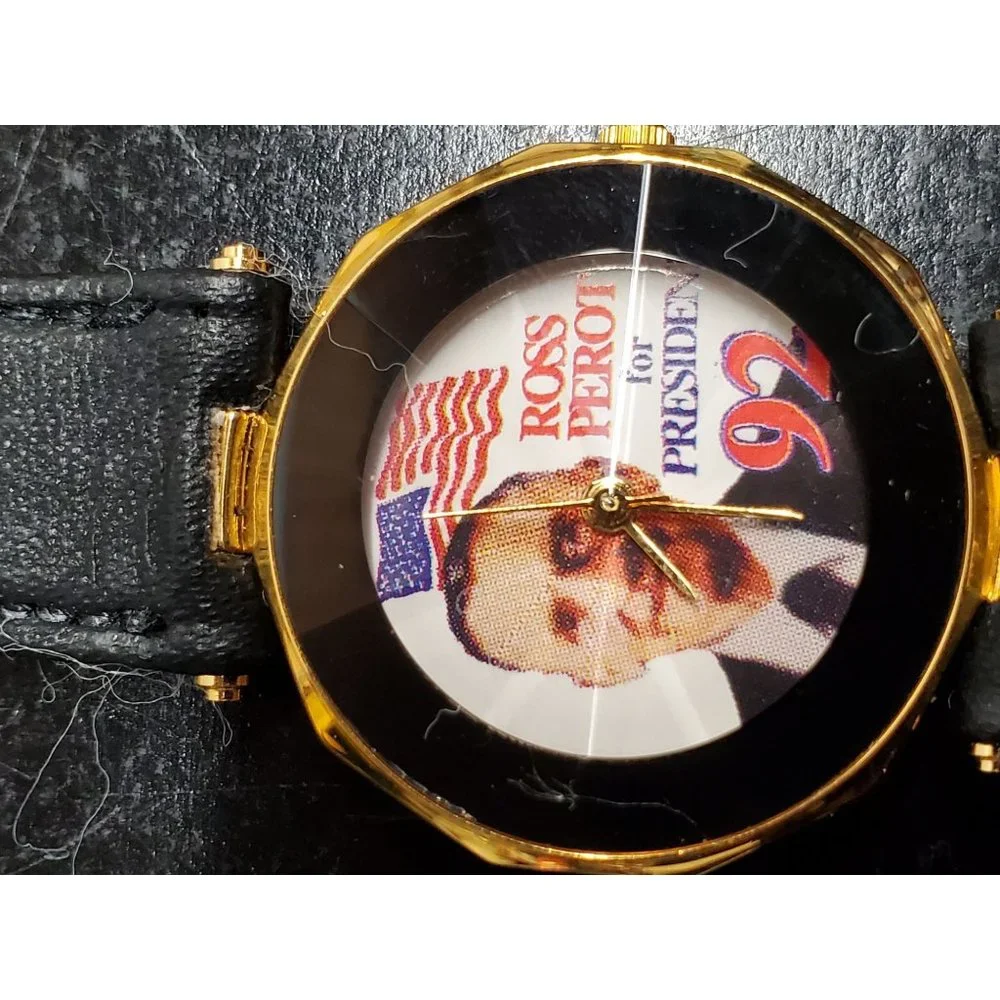 Vintage Ross Perot for President 92 wrist‎ watch - Untested - American Flag